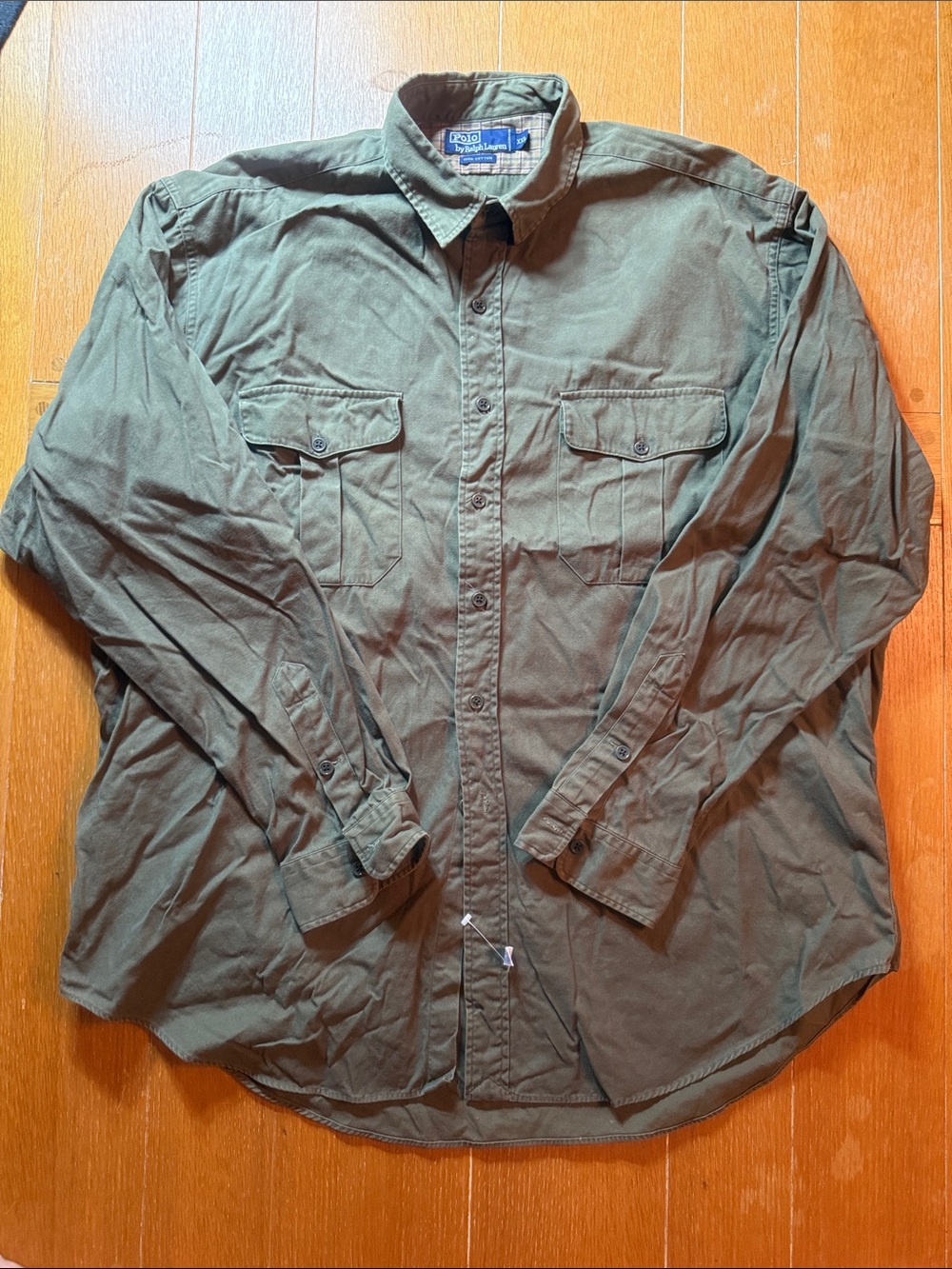 Men’s Vintage Polo by Ralph Lauren Outdoor Utility Shirt Jacket Olive Green XXL